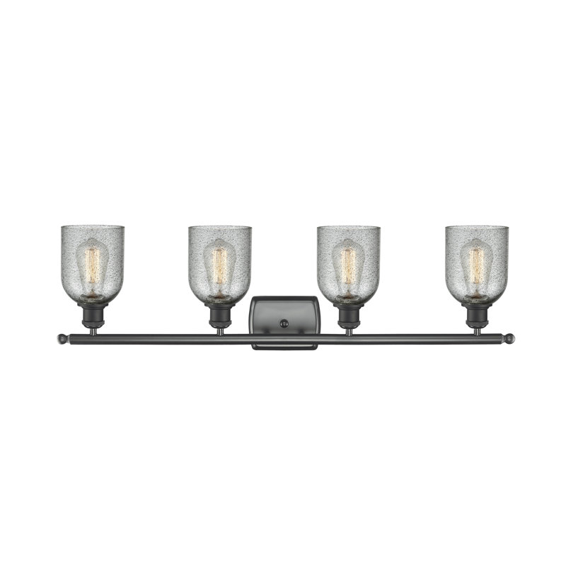 Éclairage de salle de bain à intensité variable 4 lumières Vella, Ampoule DEL 6 watts Vinage, Noir mat, Anthracite
