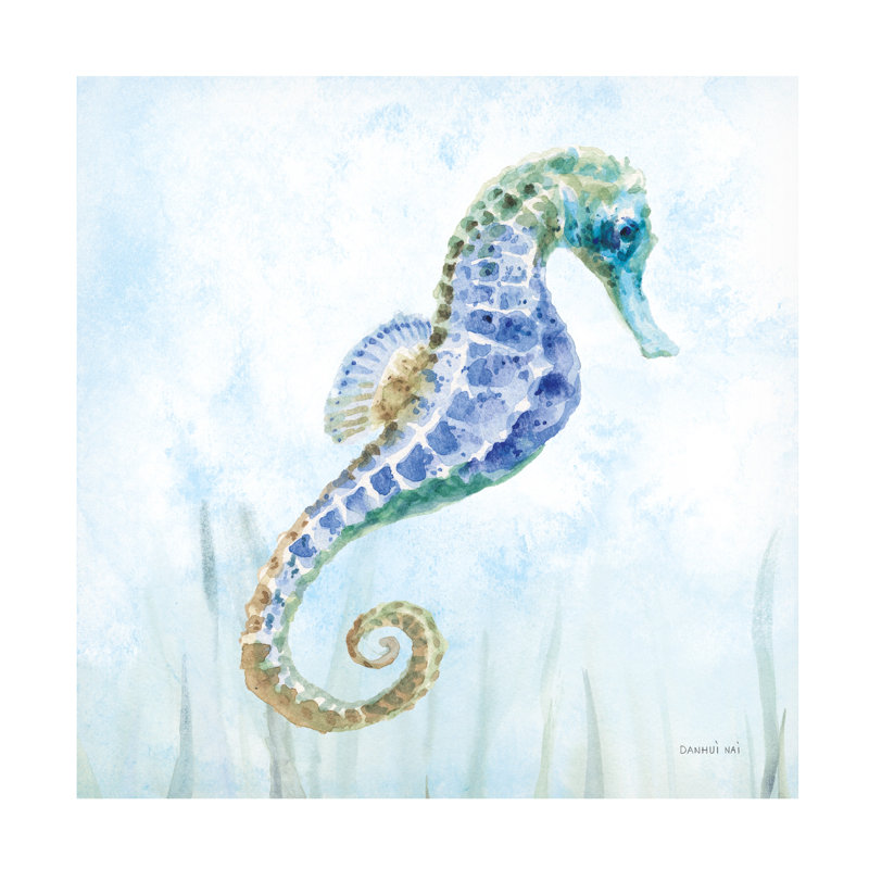 Hippocampe sous-marin nageant II sur toile, H 24 po x l 24 po x P 2 po