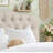 Tufted Upholstered Wingback Headboard, Solid Wood Head Board with Wood Legs, Adjustable Height Bed headboard from 47” to 63” Fabric Headboard in Modern Button Design, Beige-1754271006-1754271014