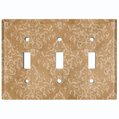 Patterned 3 - Gang Toggle Light Switch Standard Wall Plate
