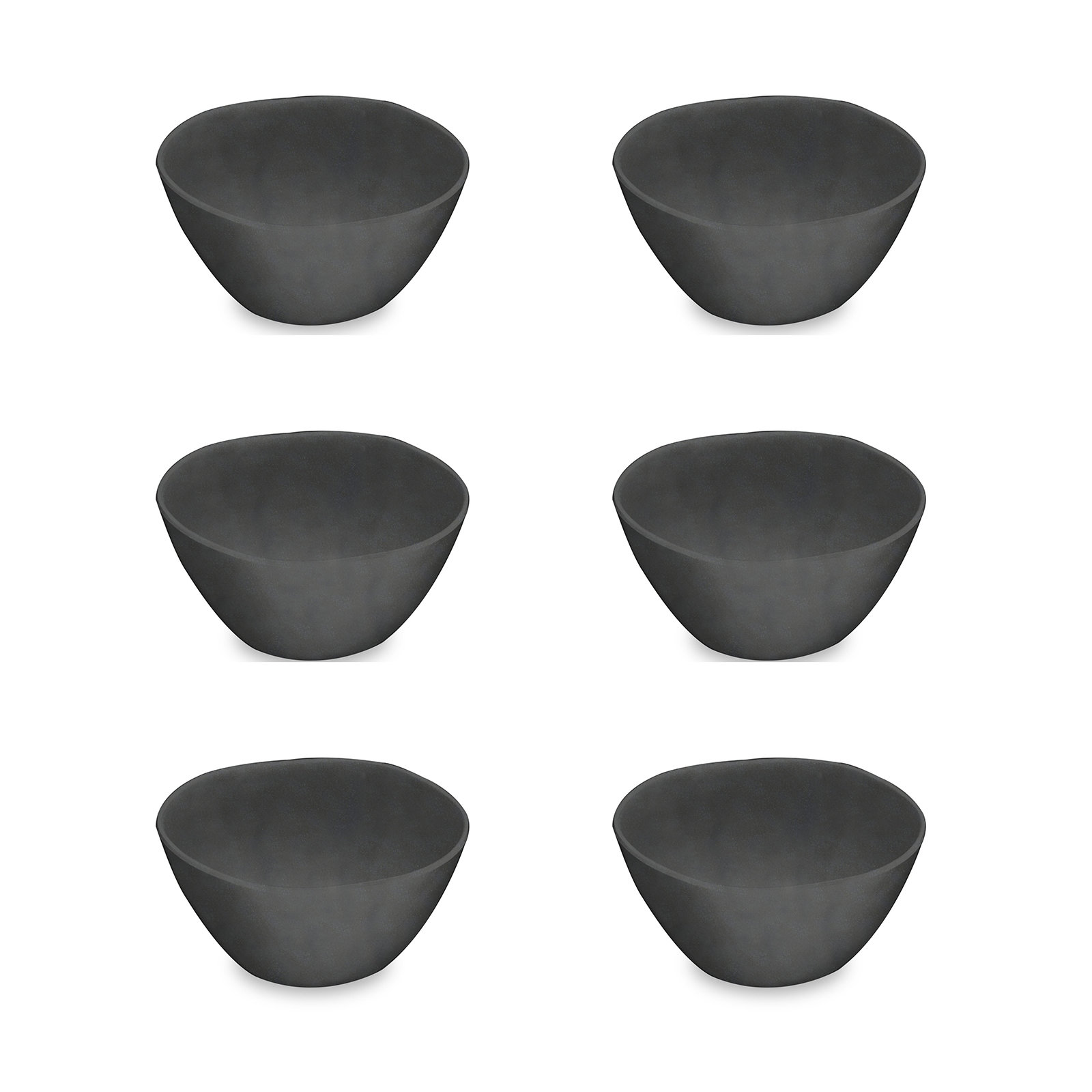 Laya Matte Melamine Rice Bowl, Black