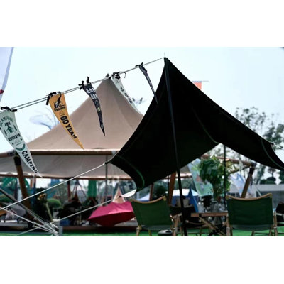 SAM&HAIBEI Heavy Duty Waterproof Yak Hair Tarp 16.4x12 ft with Wooden Pole