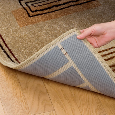 Anti-Slip Natural Rubber Rug Traction Tape - Single-Sided Adhesive Rug Gripper Roll for Hardwood Floors, Cut-to-Size Anti-Curling Carpet Tape for Area Rugs, Entryway Mats, Home & Office