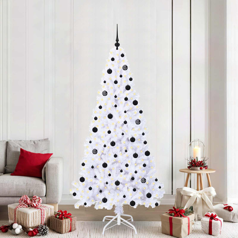 Lighted Artificial Christmas Tree, 210cm H, Black
