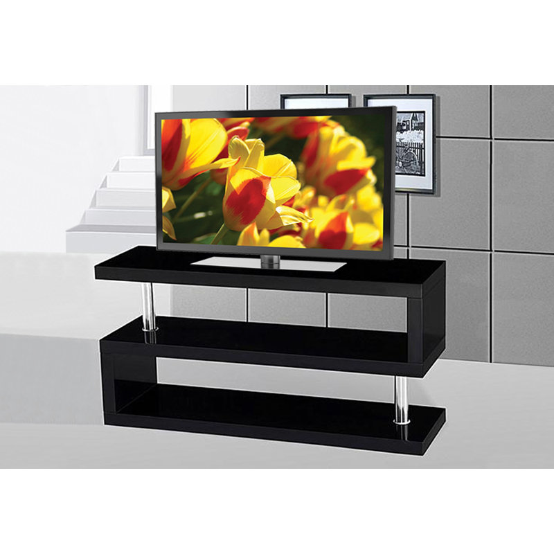 Meuble télé pour téléviseur de 60 po ou moins Mtamore, Noir lustré