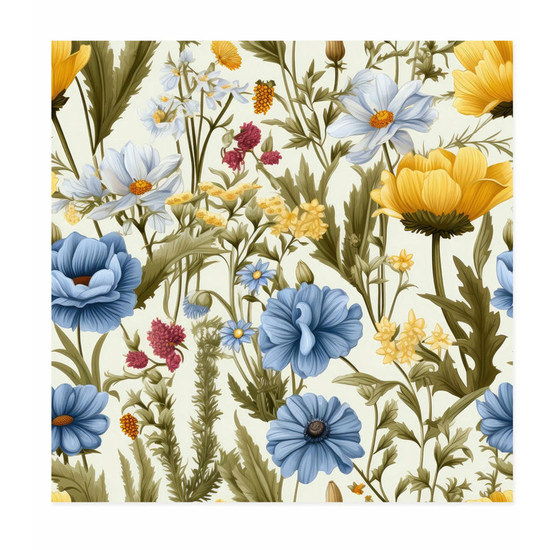 Impression florale sans cadre, H 10 po x l 10 po