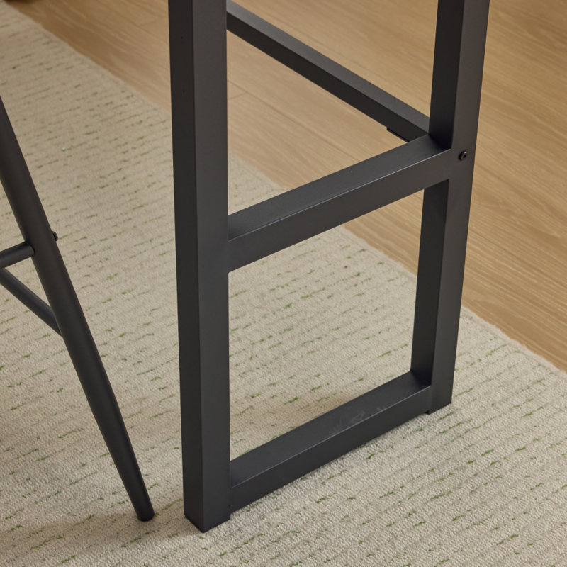 47.24in Modern Counter Height Bar Table and Chairs Set with 2 Stools for Kitchen Dining Table in Gray, Gray