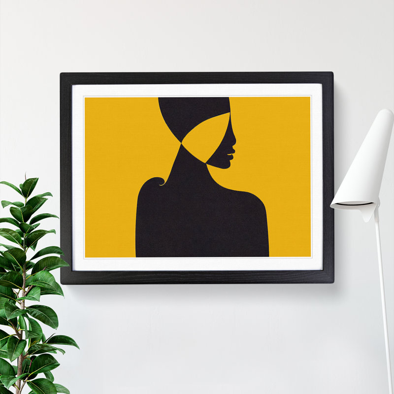 Silhouette Of A Woman Abstract - Single Picture Frame Print, Black Framed, 46cm H x 64cm W x 2cm D