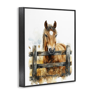 «Cowboy's Horse & Fence», estampe numérique, design par Christine Simpson Art