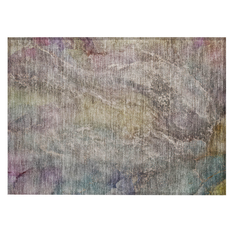 Machine Washable Indoor/Outdoor Efimenko ACN2307 Abstract Rug, Rectangle 1'8" x 2'6"