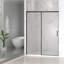 Porte de douche coulissante réglable semi-sans cadre avec verre trempé transparent, aucune découpe requise pour une installation facile, porte de douche