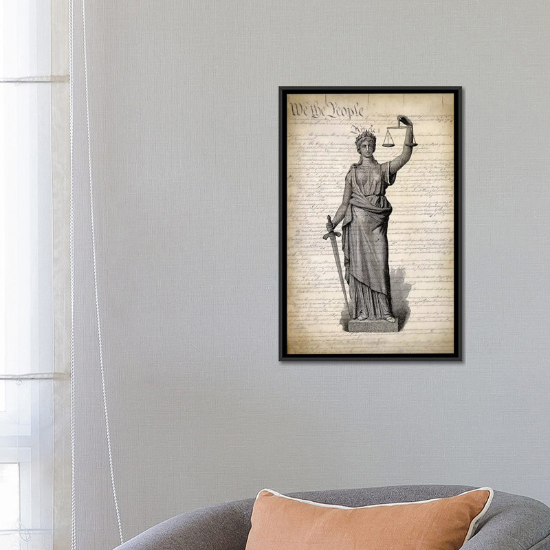 « u.s. constitution », impression sur toile, H 26 po x l 18 po x P 1,5 po, Toile tendue, Pas de tapis