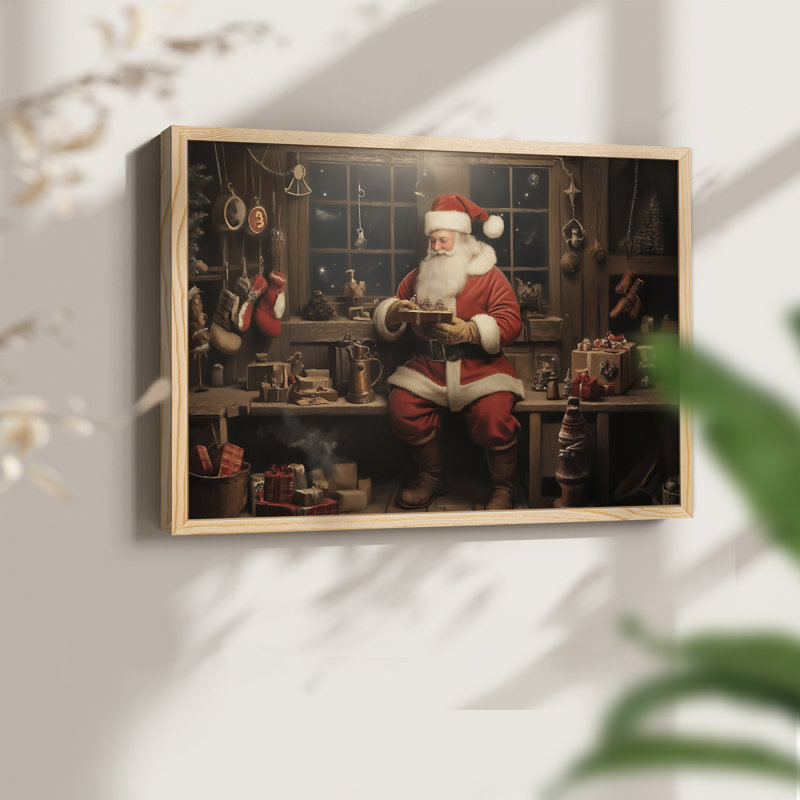 Art de Noël - CMXI - Reproduction encadrée - Restickable, H 11 po x l 14 po, Naturel
