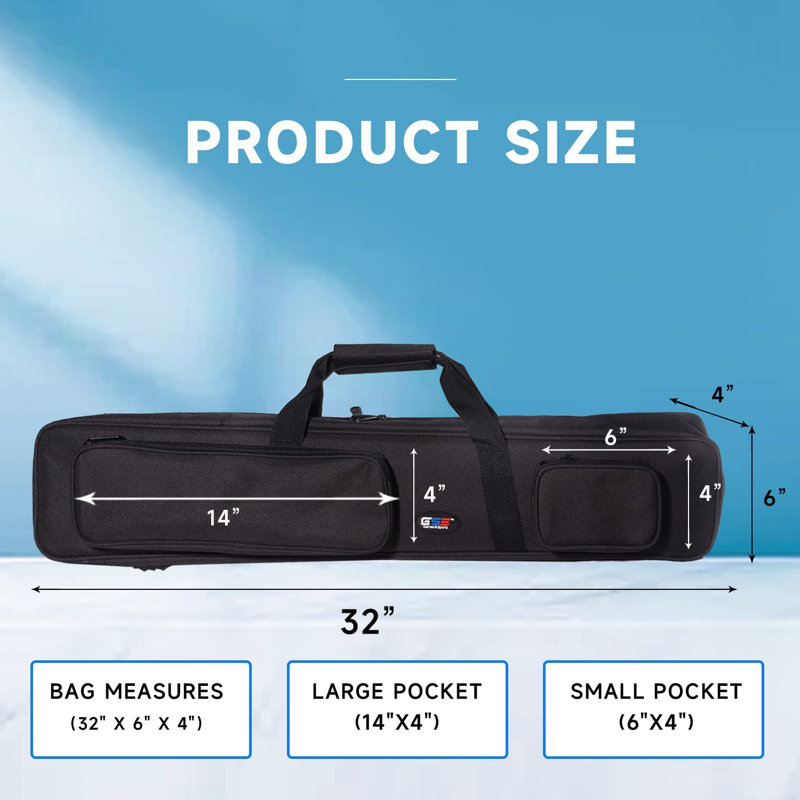 Sac de transport pour baguettes de billard GSE 3x4, Noir