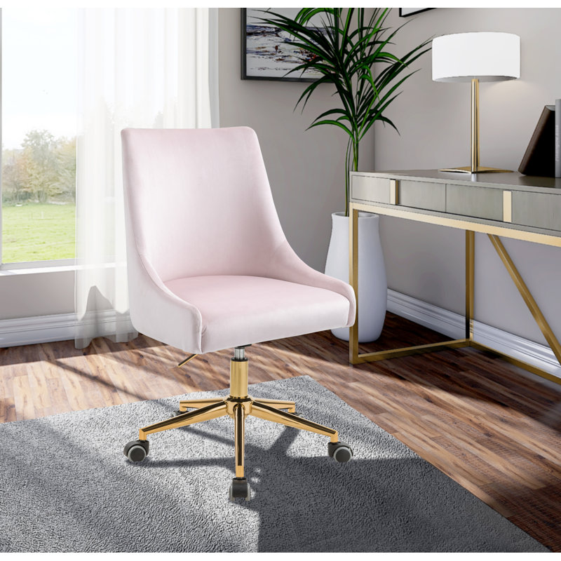 Chaise de bureau Karina Ellenberger, Velours noir, Doré