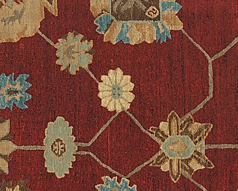 Dorset Hand Woven Wool Floral Area Rug, Rectangle 6' x 9'