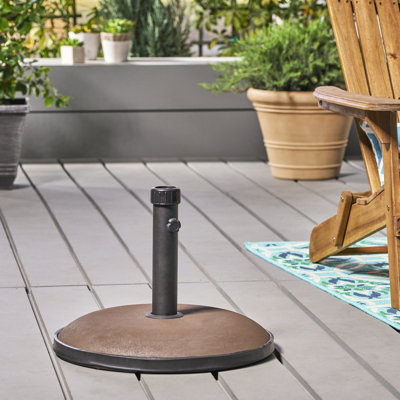 Porte-parapluies en béton, capacité de 55 lb, brun, 19,96 po X 15 lb modèle de support, profondeur et largeur du produit, caractéristique H