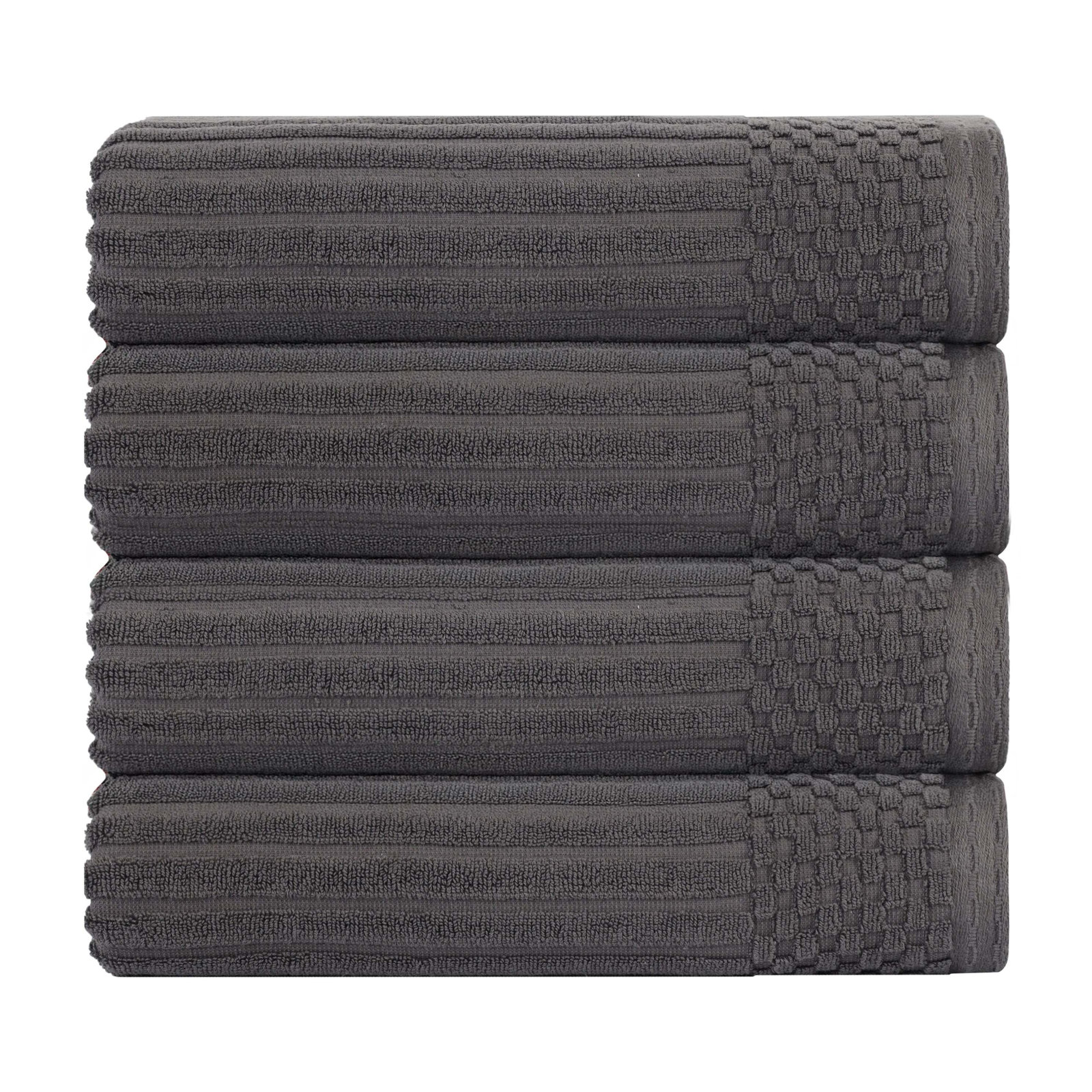 Kaeleah 4-Piece Cotton Towel Set, Dark Grey