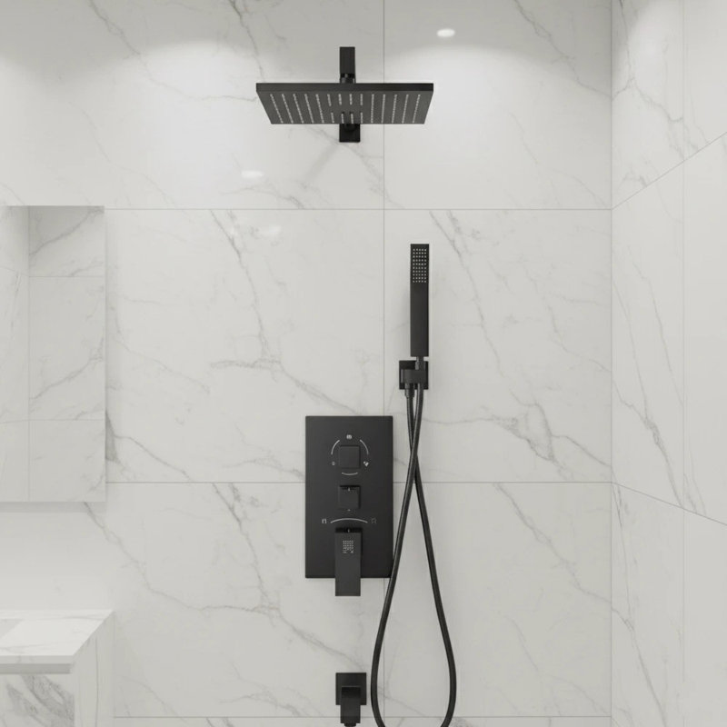 Panneau de douche 3 pièces avec DEL et pomme de douche 12 pouces
