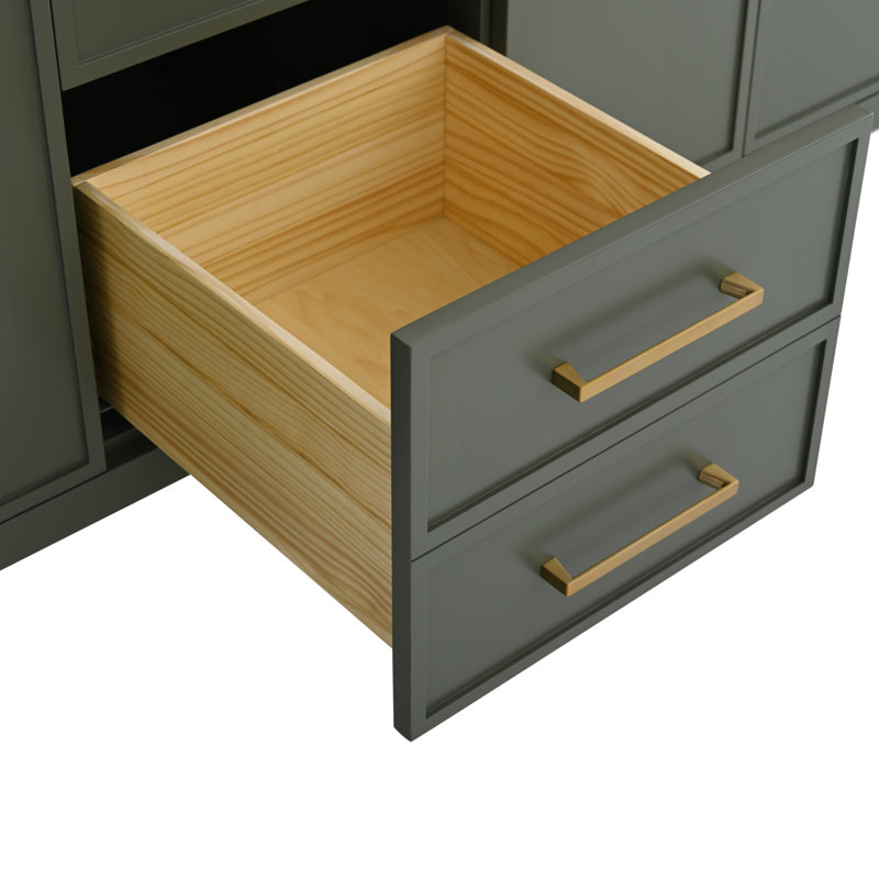 Wenniah 72" Double Vanity, Vintage Green/Brushed Bronze