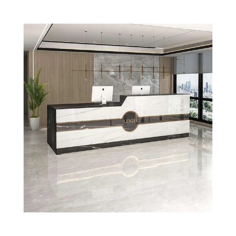 Chloette L-Shaped Executive Desk, Right, Grey/White