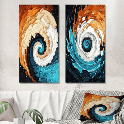 Abstrait abstrait galactique en spirale I - Vagues, art mural moderne sur toile abstraite
