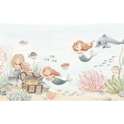 Mermaids Wallpaper Underwater Treasure Wall Mural
