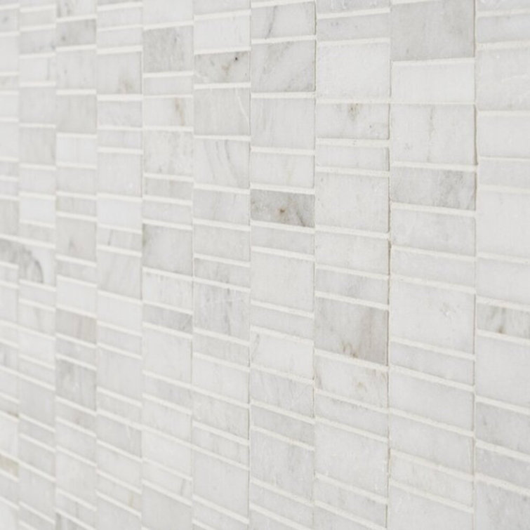 Alaska White Waterfall Polished Marble Mosaic Tile Alaska White Waterfall Polished Marble Mosaic Tile