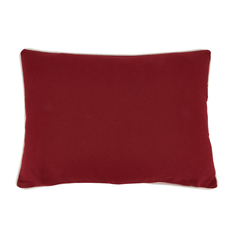 Red Rectangular Christmas Trees Cotton Throw Pillow 14"x20"