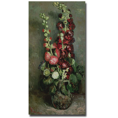 "Vase of Hollyhocks, 1886" par Vincent van Gogh, reproduction d'art sur toile tendue