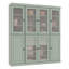 100% Solid Wood 65" Pantry China Cabinet with Solid, Frosted Glass Doors, 2-Drawers and Adjustable Shelves-257461470