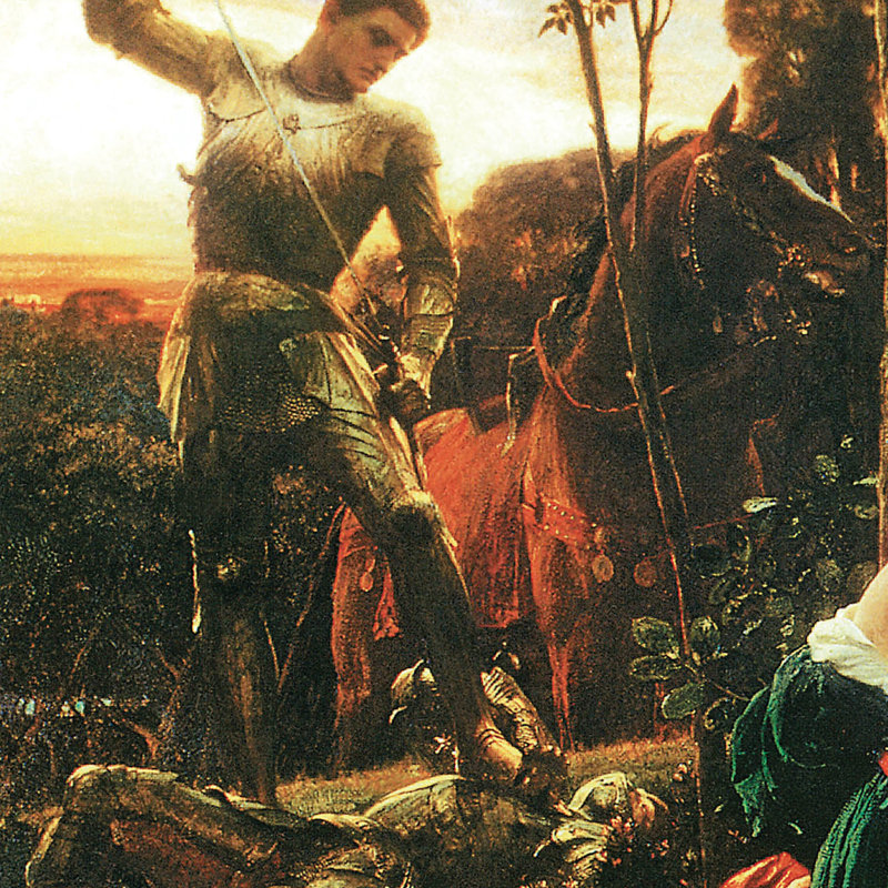 «Chivalry, 1885» par Frank Bernard Dicksee, reproduction d'art sur toile, H 47,5 po x l 37 po x P 1,875 po