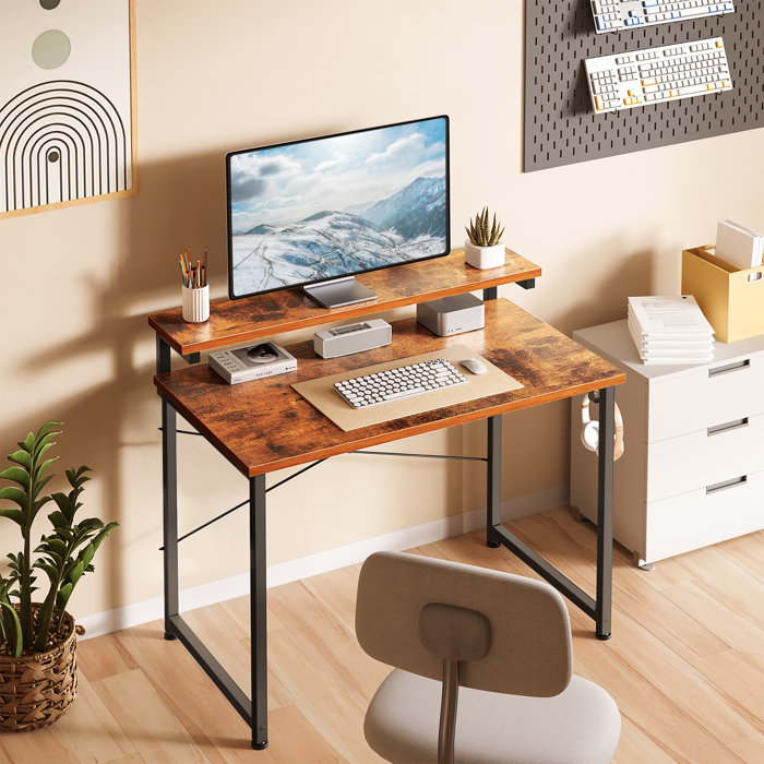 17 Stories Tunnis Metal Base Writing Desk & Reviews | Wayfair