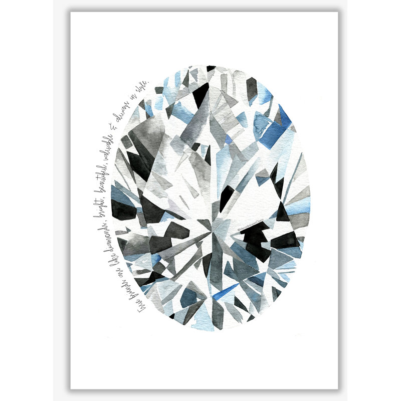Oval Diamond Friends - Print, No Frame, 29.7cm H x 21cm W x 4cm D