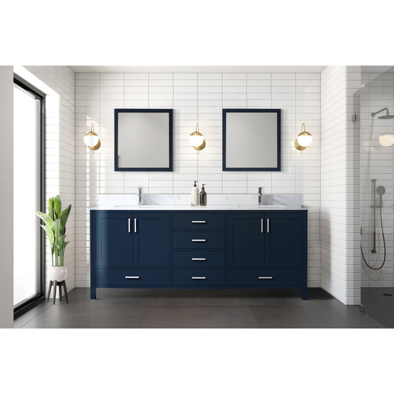 Jacques 80" Navy Blue Painted Double Freestanding Vanity
