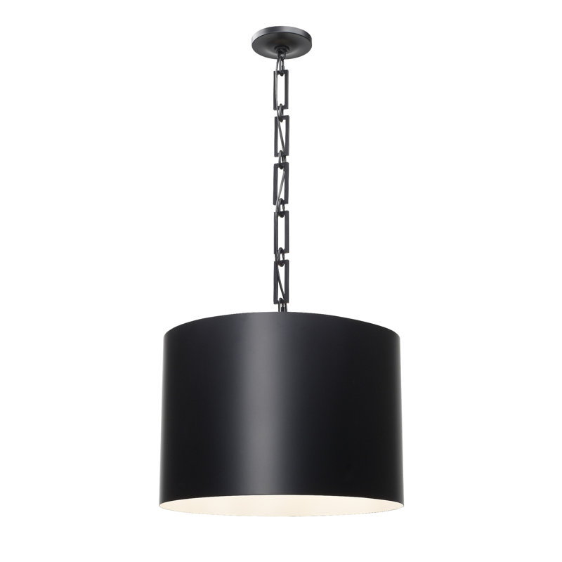 Amea 6 - Light Dimmable Drum Chandelier, Matte Black
