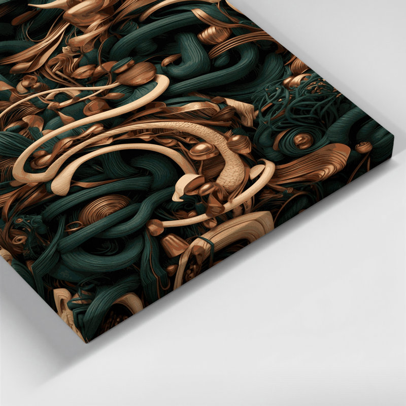 «Abstract Shapes 100», art mural sur toile verte, H 14 po x l 11 po