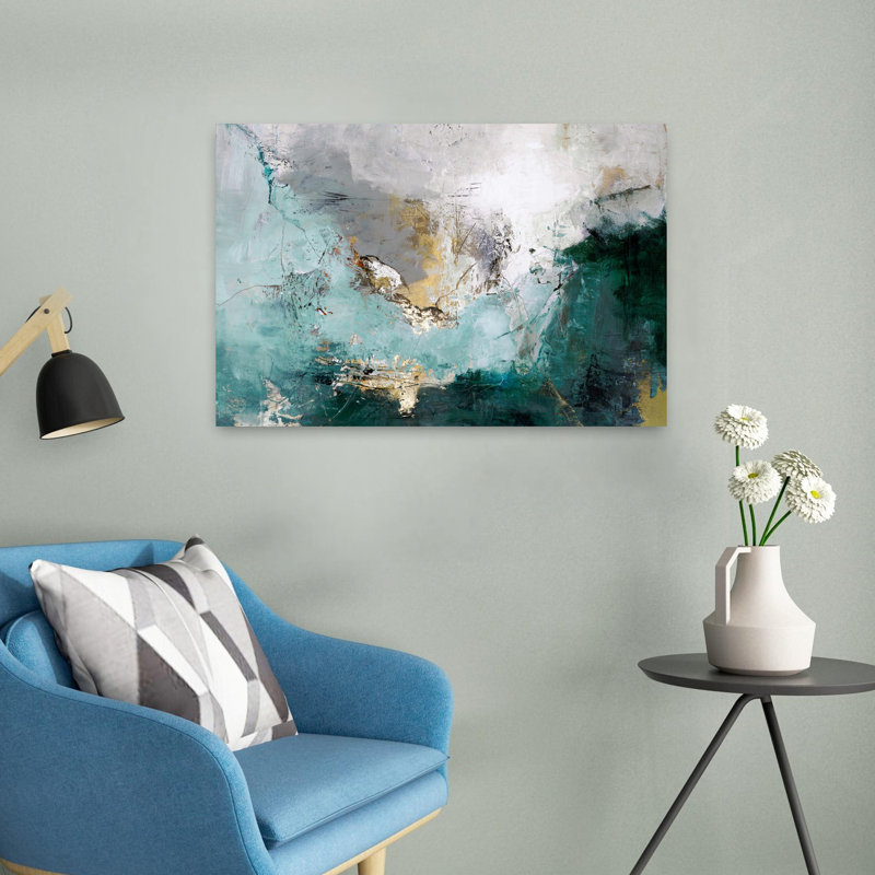 Art contemporain abstrait arctique, H 16 po x l 24 po