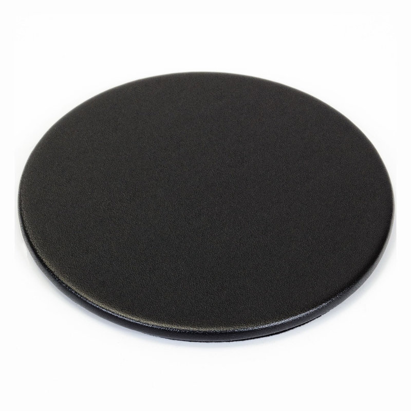 Sous-verre rond en similicuir, Noir