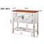 Console Tevrat Vintage | 4 tiroirs et tablette ouverte | Bois de pin massif et panneau de fibres à densité moyenne | Style classique avec rangement spacieux | Table de salon / canapé d'entrée-581288200-567610192