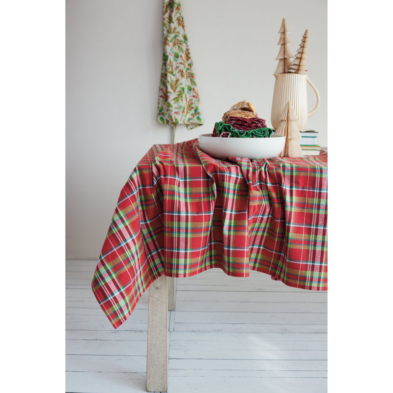 Artisan Plaid Woven Cotton Tablecloth