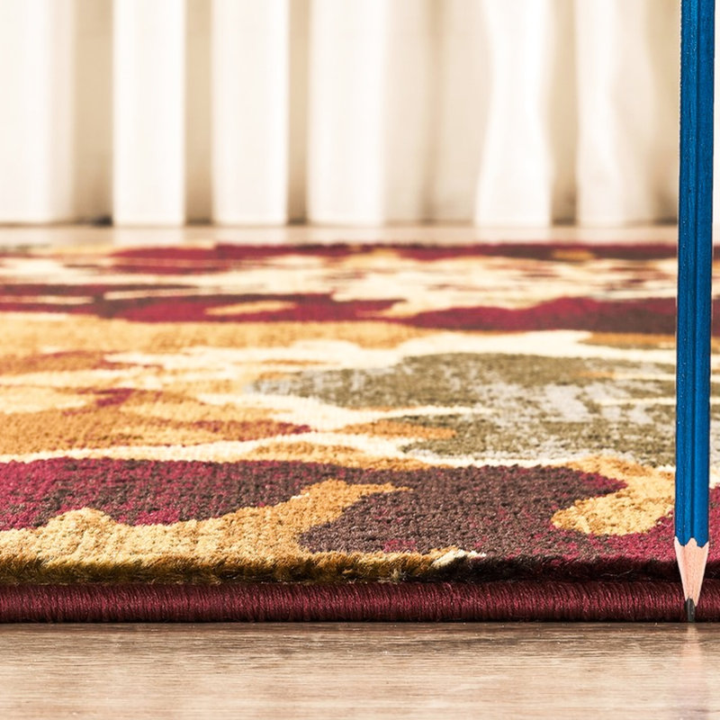 5 pi 3 po Tapis multicolore By 7 avec motifs floraux abstraits et éclatants en polypropylène