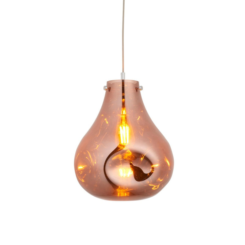 Beni 1 - Light Chrome Sphere Pendant, Copper
