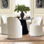 Chaise pivotante en lin avec roulettes cachées-421601429-435872614