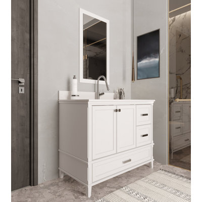 Ensemble de meuble-lavabo simple 41,3 po avec miroir Clabo