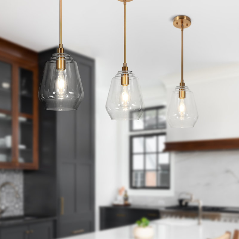 Luminaire suspendu en verre nervuré à 1 lumière moderne et unique