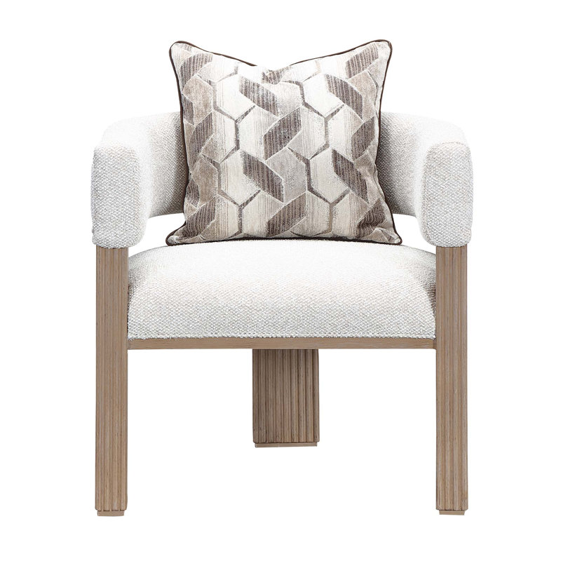 Fauteuil d'appoint West Kensington - Caramel sel / chamois, Bois jaune moyen