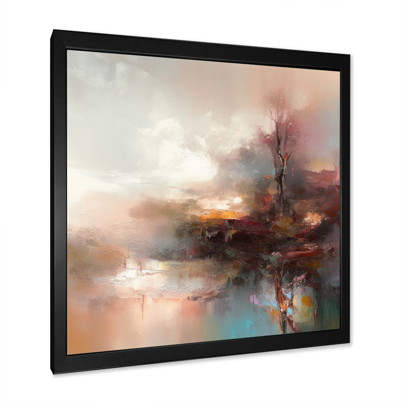 «Brown Abstracted Nature IV», art mural abstrait, Impression noire sur toile encadrée, H 36 po x l 36 po x P 1,5 po