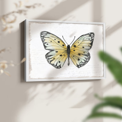 Vintage Flutter I -Framed Print - Restickable
