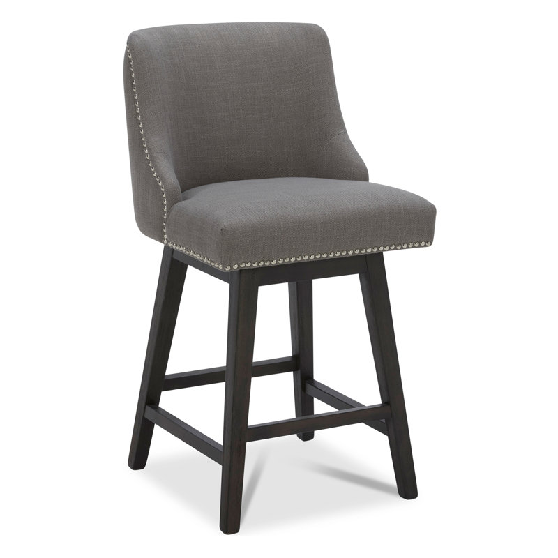 Shurma Swivel Upholstered Counter Stool, Flint Gray